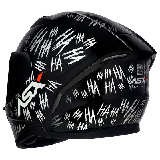 CAPACETE ASX CITY FUN BRILHO PRETO/BRANCO