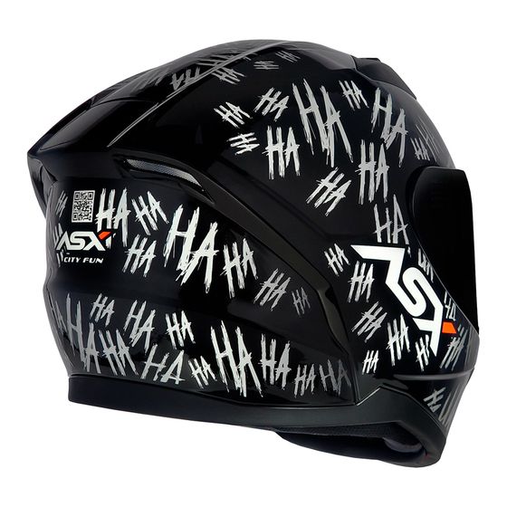 CAPACETE ASX CITY FUN BRILHO PRETO/BRANCO