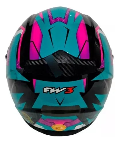 FW3 Capacete FW3 Gtx Fox Com Óculos Internor azul Tiffany