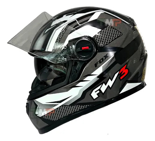 CAPACETE FW3 GTX FOX COM ÓCULOS INTERNO