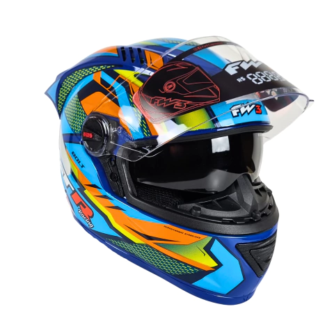 CAPACETE FW3 GTRACING BOLT COM ÓCULOS INTERNO E AEROFÓLIO