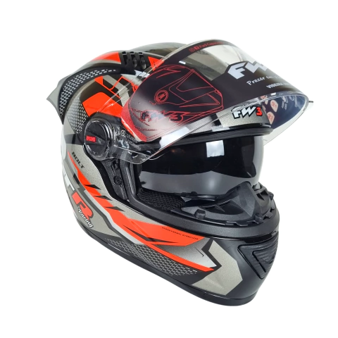 CAPACETE FW3 GTRACING BOLT COM ÓCULOS INTERNO E AEROFÓLIO